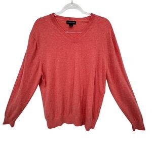 Lands’ End Mens 100% Cashmere Sweater Long Sleeve L Soft Comfort Casual Preppy